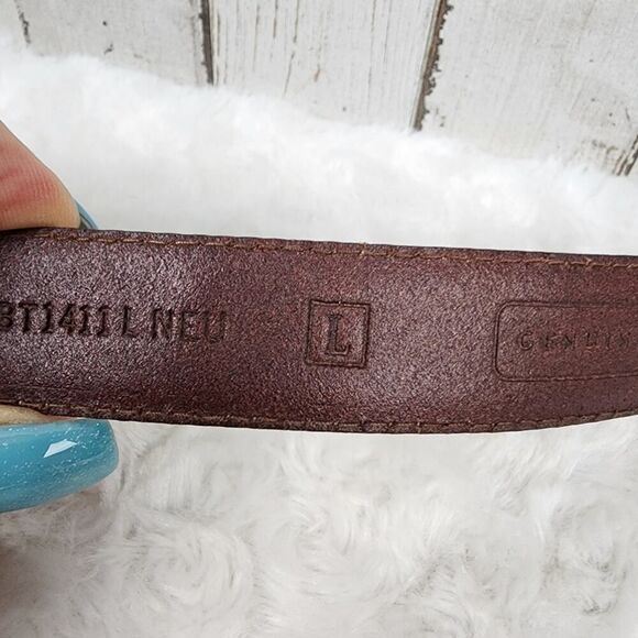 Fossil Leather Patchwork Belt Brown Size Large - Picture 8 of 8